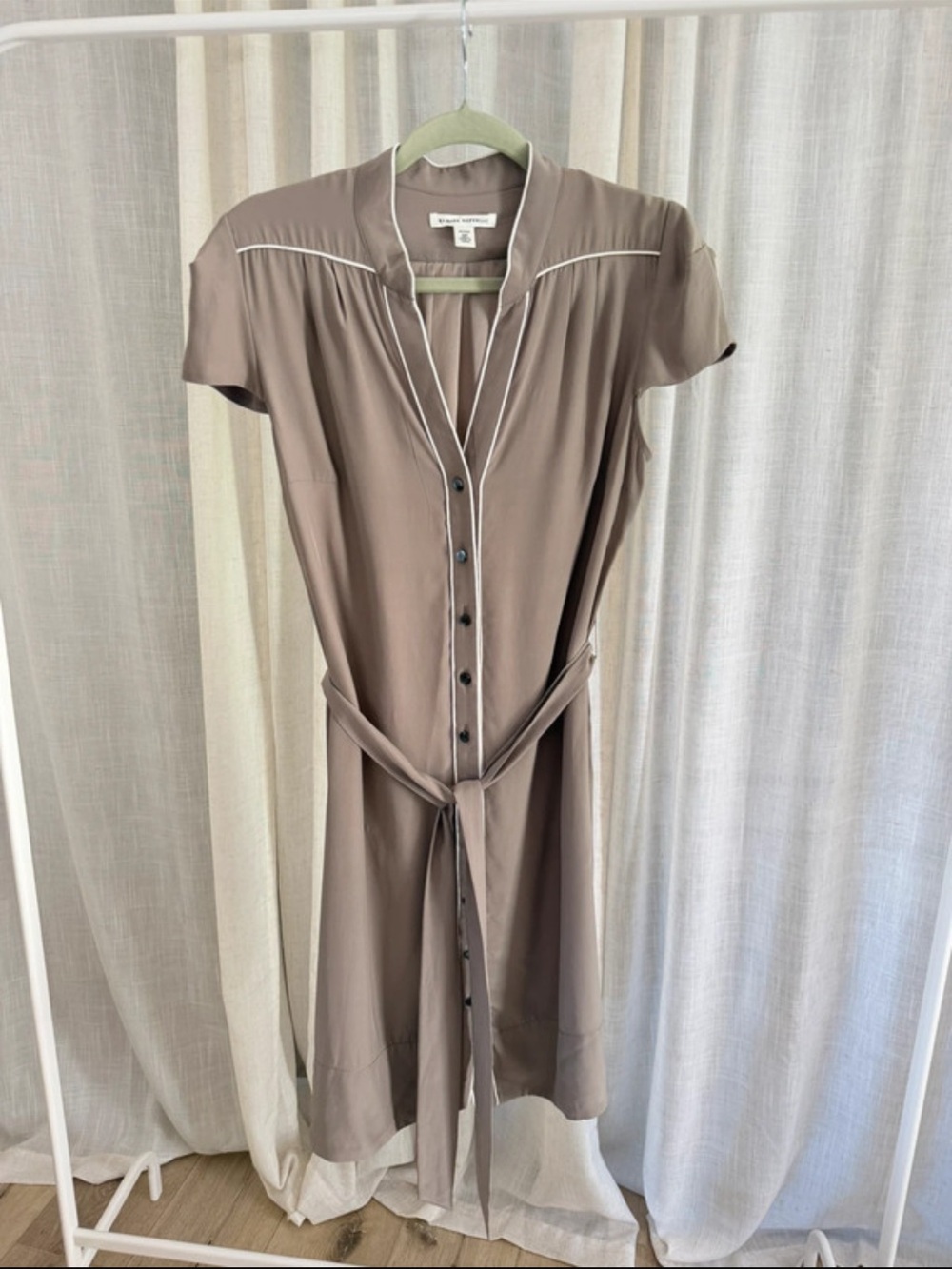Banana Republic Women’s Taupe Shirt Dress with Piping